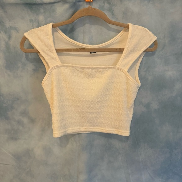 SHEIN Tops - Textured square neck crop top • super stretchy • size medium • never worn